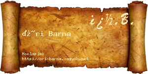Őri Barna névjegykártya